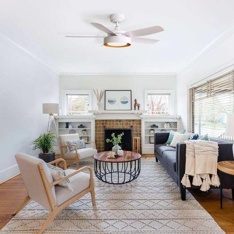 Sofucor 42 Inch Ceiling Fan with Light and Remote,Noiselesss&Reversible DC Motor,Indoor/Living Room Bedroom - 42 Inches