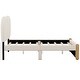 preview thumbnail 13 of 11, Full Size Upholstered Platform Bed With Wood Supporting Feet, Beige