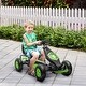 preview thumbnail 26 of 30, Aosom Kids Pedal Go Kart Pedal Car, Outdoor Ride on Toys with Adjustable Seat, Anti-slip Rubber Wheels Suspension System Green/Black