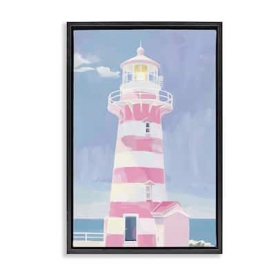 Stupell Muted Coastal Lighthouse Framed Floater Canvas Wall Art Design By Arlington Prints