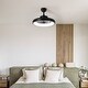 preview thumbnail 15 of 19, JONATHAN Y Loren 20" Modern 6-Speed Metal Dimmable Smart LED Ceiling Fan, App & Remote - 11.5 Inches Black