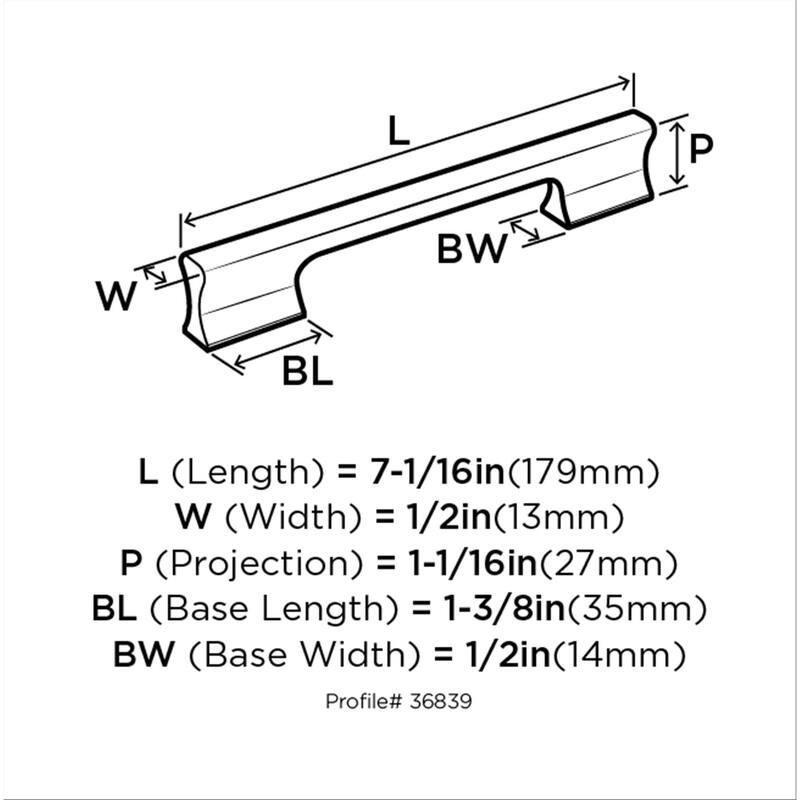 Status 6-5/16 in (160 mm) Center-to-Center Satin Nickel Cabinet Pull - 6.3125