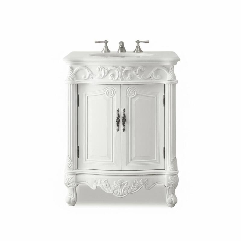 27" Benton Collection Antique White Hayman Bathroom Sink Vanity