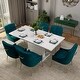 preview thumbnail 6 of 65, 7-Piece Clihome High-gloss Extendable Table Velvet Chair Dining Set