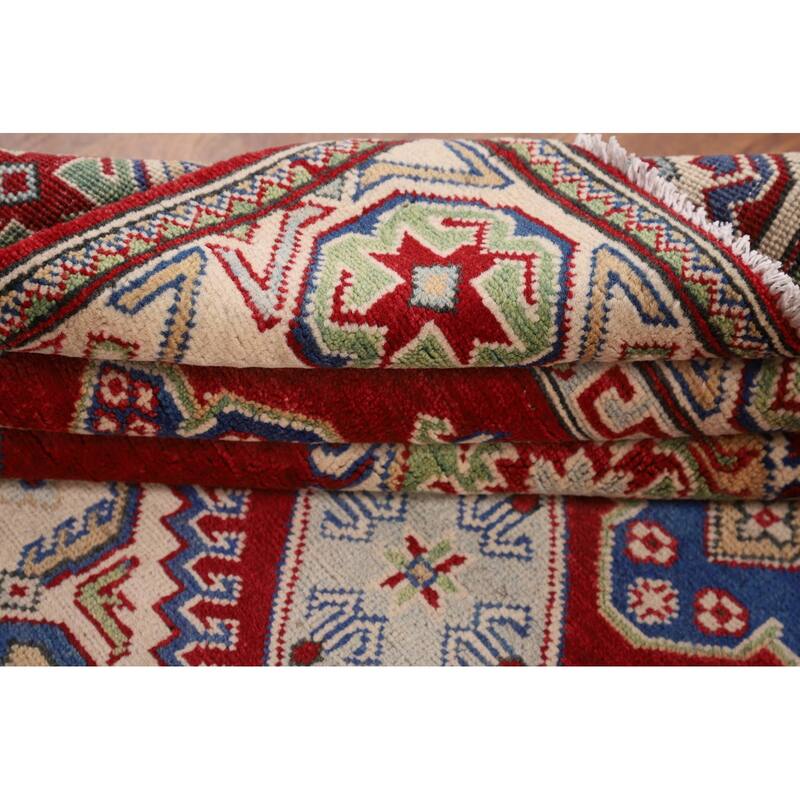 Oriental Red Kazak Rug Handmade Wool Carpet - 5'2" x 6'9"