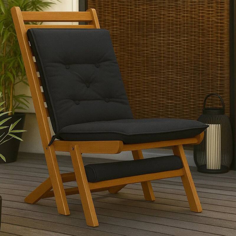 Claire Outdoor Cushion for Bench Set of 2, Dark Gray Fabric, 39 Inch