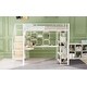 preview thumbnail 18 of 34, Full Size Metal Loft Bed with Built-In Desk, Storage Staircase, Small Wardrobe & 3-Tier Shelves