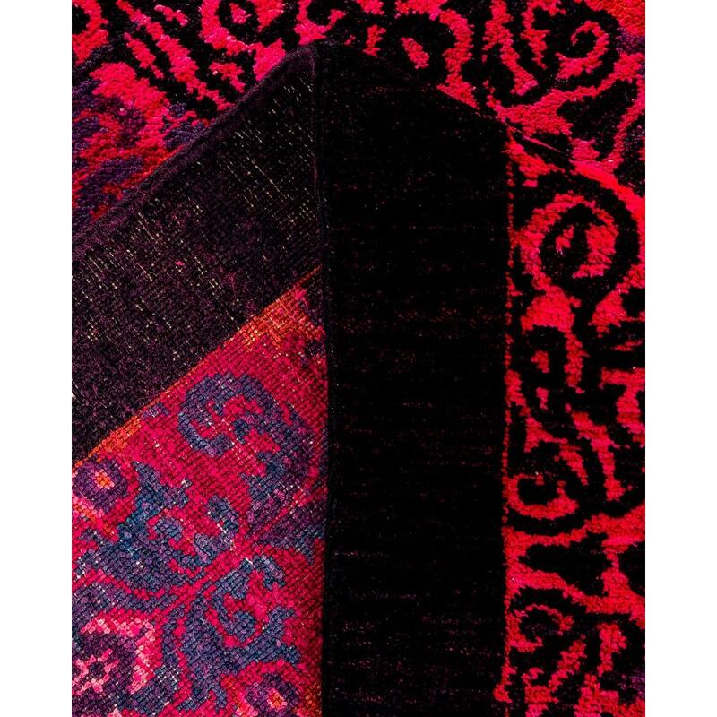 Overton Hand Knotted Wool Vintage Inspired Modern Contemporary Overdyed Pink Area Rug - 9' 1" x 12' 2"