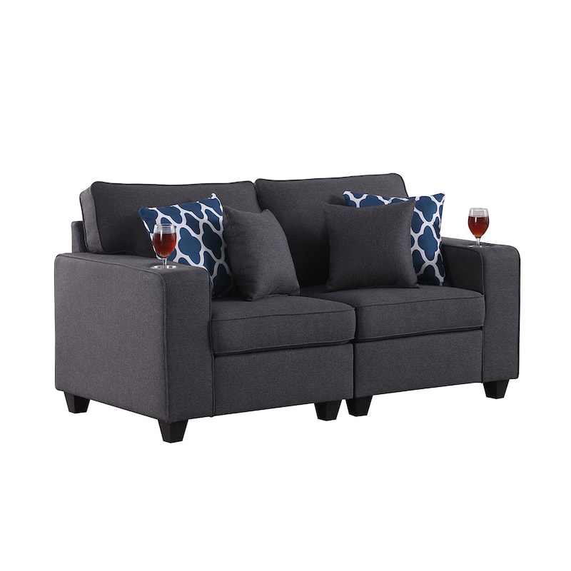 Linen Upholstered Loveseat