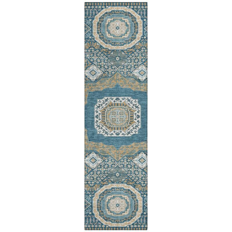 Machine Washable Indoor/ Outdoor Traditonal Isaiah Chantille Rug