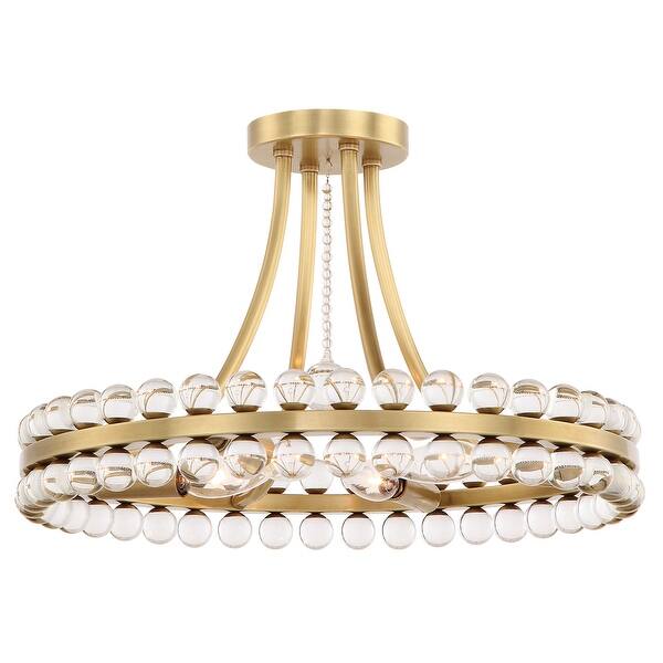 slide 2 of 4, Clover 4 Light Aged Brass Ceiling Mount - 18'' W x 12'' H