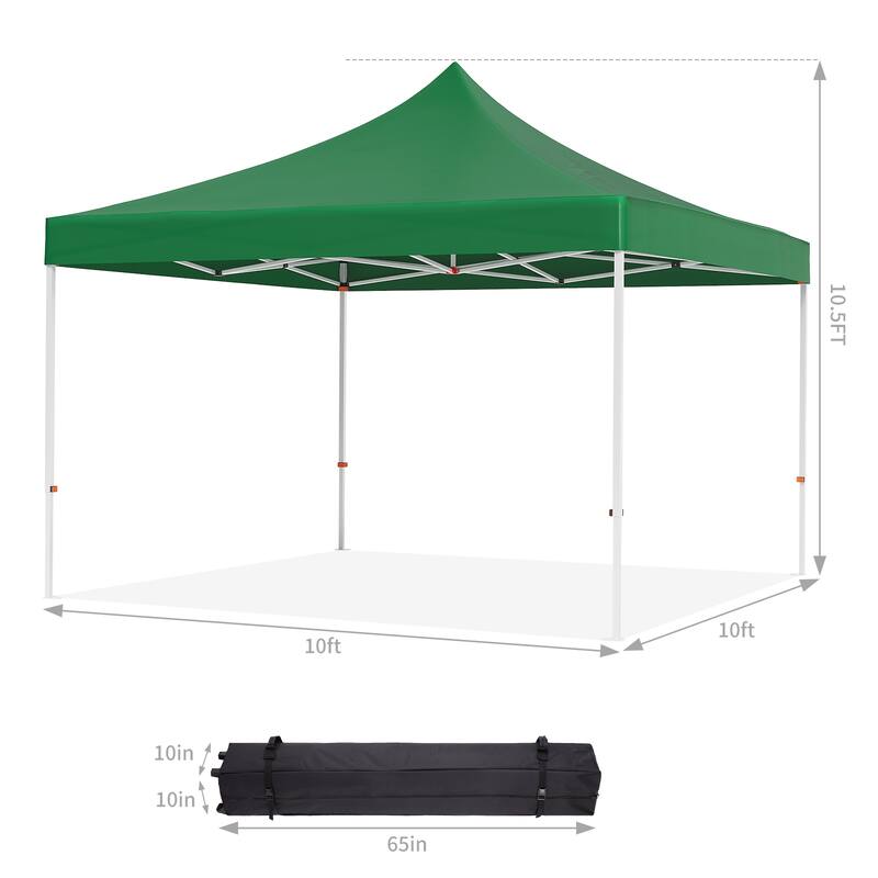 10x10 ft Pop-Up Canopy with 1-Minute Setup, UV Protection, Waterproof, and Adjustable Heights
