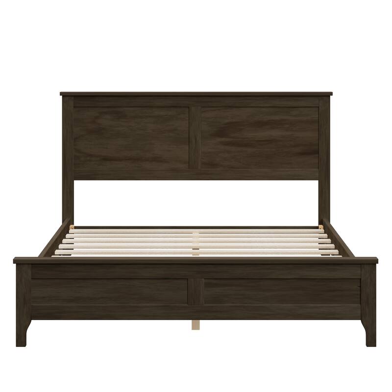 Solid Wood Platform Bed Frame wit Wood Slats Support & No Box Spring Needed（Full/Queen/King）