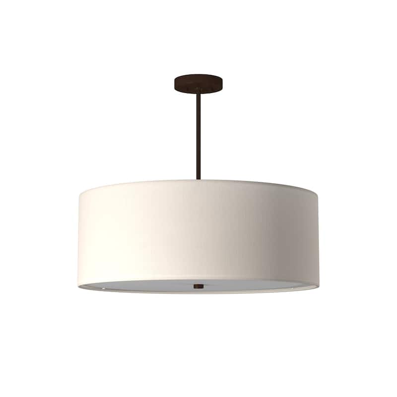 EVOLV Textile Classic 24-inch Dark Bronze Drum Pendant - White