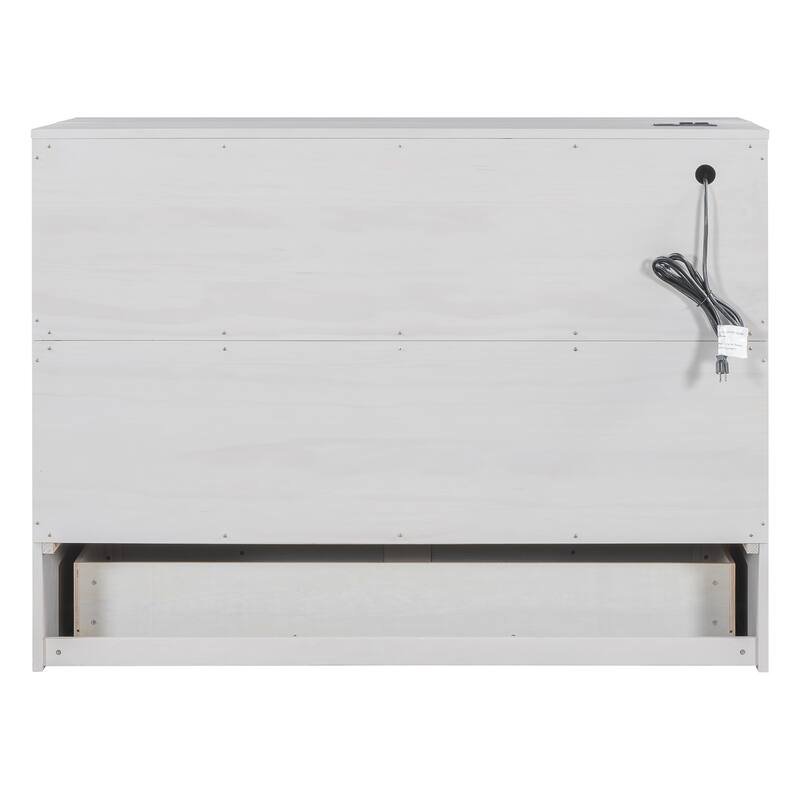 Full Size Wood Murphy Bed, Murphy Bed Chest with Drawers