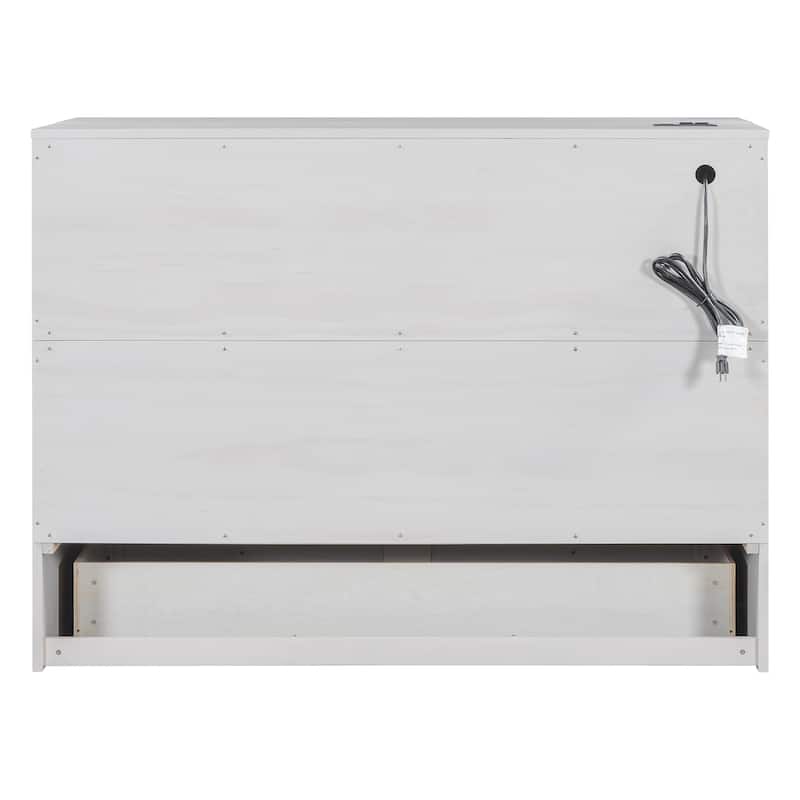 Queen/Full Murphy Bed with Large Drawers, Murphy Bed
