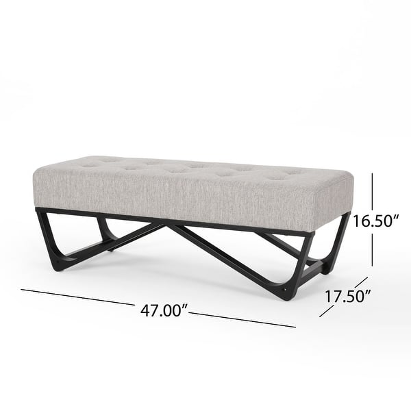 dimension image slide 0 of 4, Assisi Contemporary Fabric Ottoman Bench by Christopher Knight Home