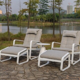 Jordan 5 Piece Aluminum Bistro Seating Set - Smokey White/Gray - Bed ...
