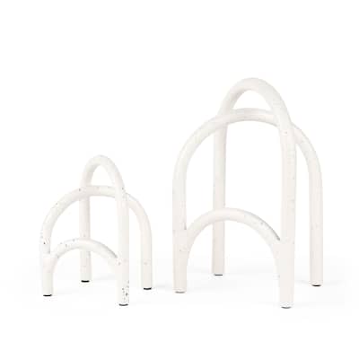 Springe White & Gray Speckled Arch Decorative Object (Set of 2) - 4.5L x 3.4W x 6.5H