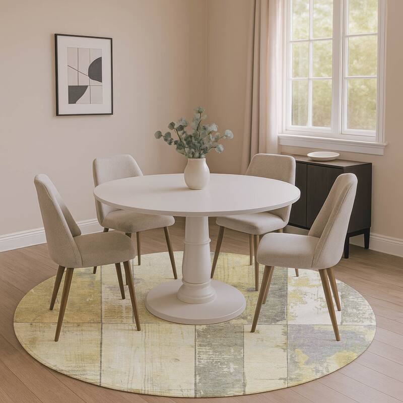 Premium Washable Super Soft Contemporary Styles Mayfield Rug - Gold - 8' x 8'