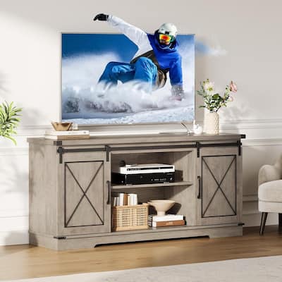 Modern Farmhouse TV Stand and Entertainment Center for TV Up to 65 Inches - N/A