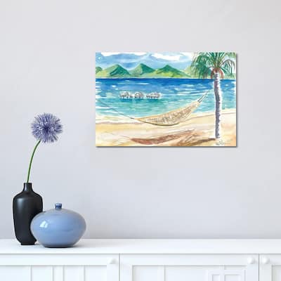 iCanvas "Chilling In The South Sea With Hammock Beach And Polynesian Dreams" by Markus & Martina Bleichner Canvas Print