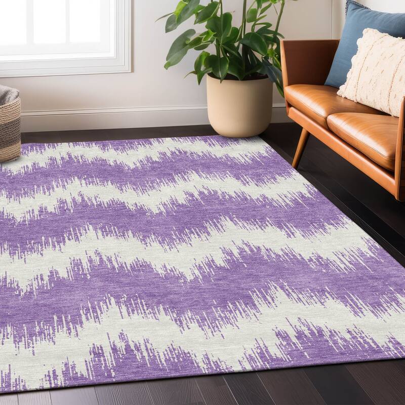 Machine Washable Indoor/ Outdoor Chantille Chevron Modern Rug