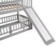 preview thumbnail 35 of 34, Twin Over Twin Wooden Bunk Bed,Low Bunk Bed with Built-In Ladders and Slides