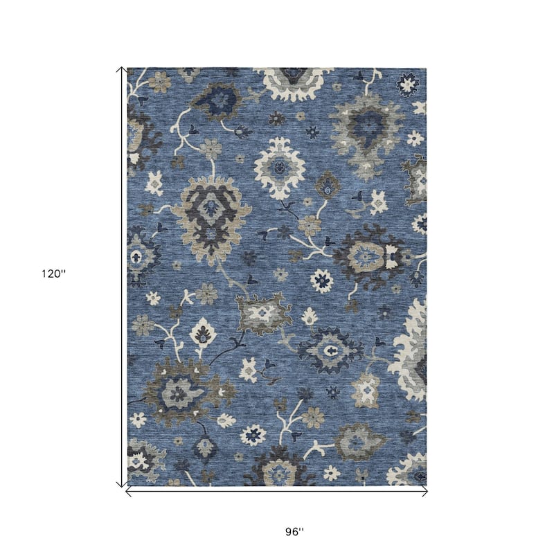 HomeRoots Floral Traditional Rectangle Outdoor Rug