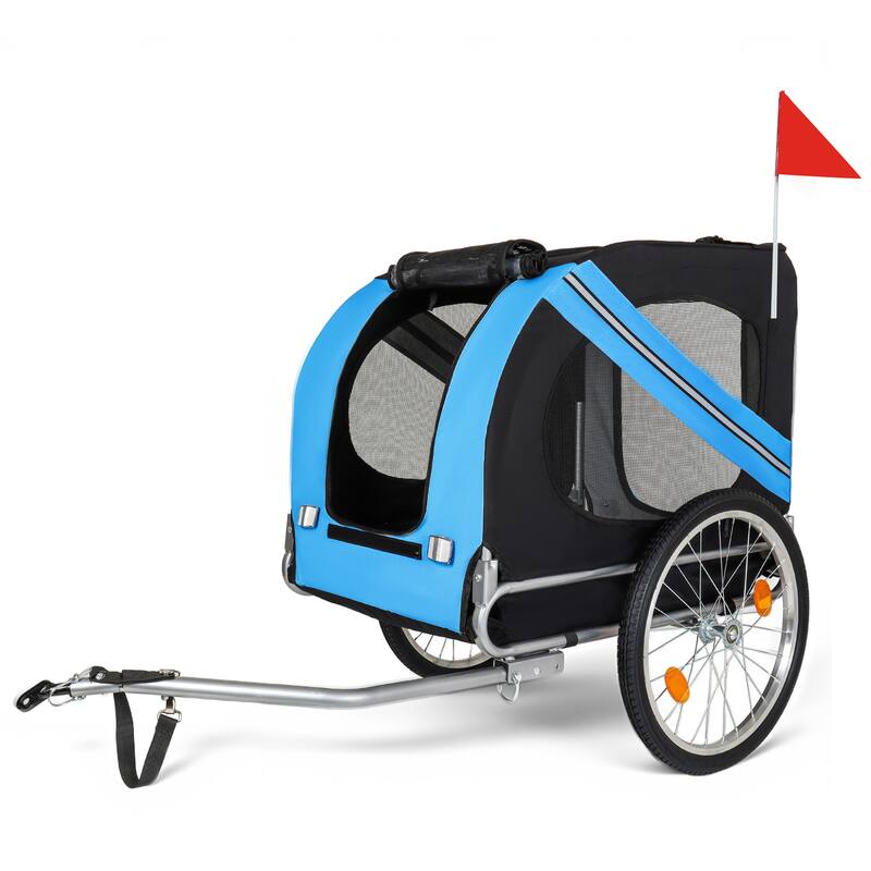 Large Folding Bike Trailer for Dogs, 100LB Capacity All-Terrain Pet Carrier for Cycling, Jogging, Camping & Outdoor Adventures