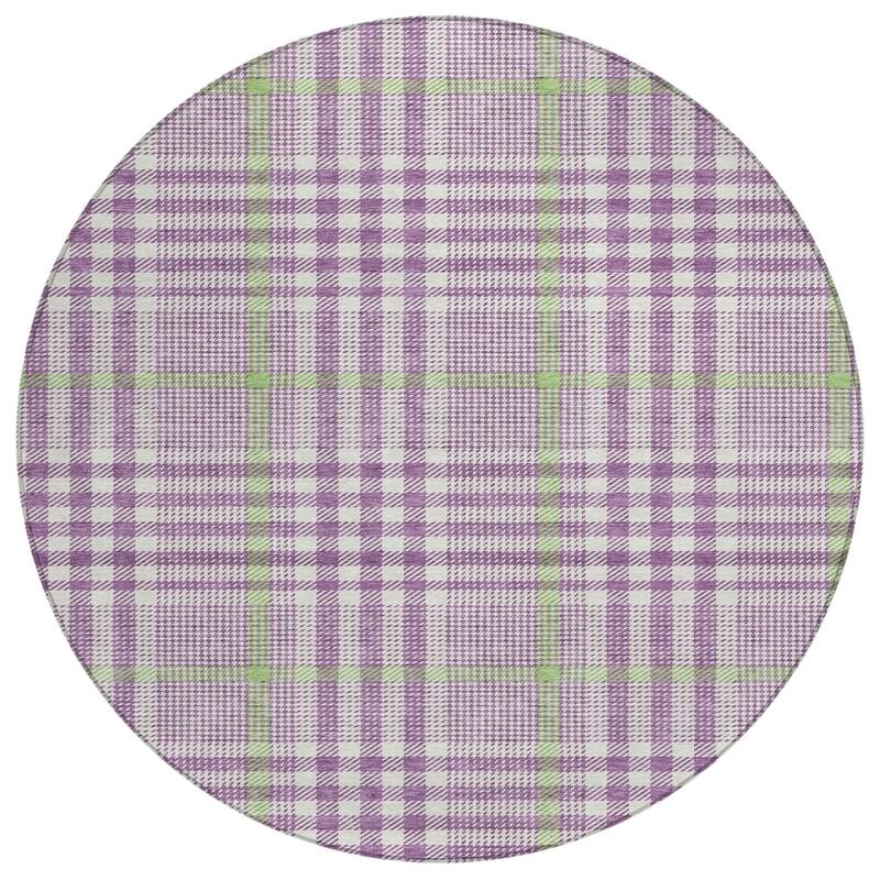 HomeRoots Plaid Transitional Rectangle Outdoor Rug
