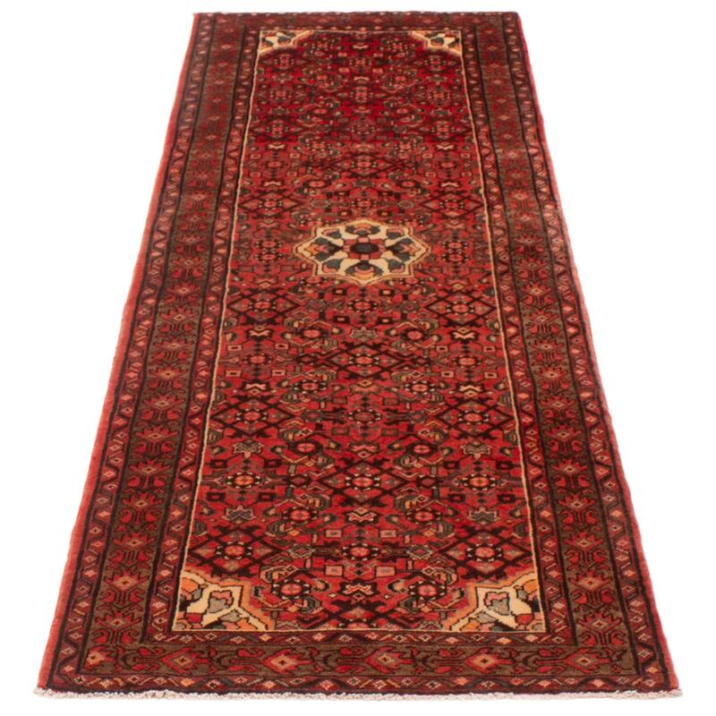 ECARPETGALLERY Hand-knotted Andelz Red Wool Rug - 3'6 x 9'9
