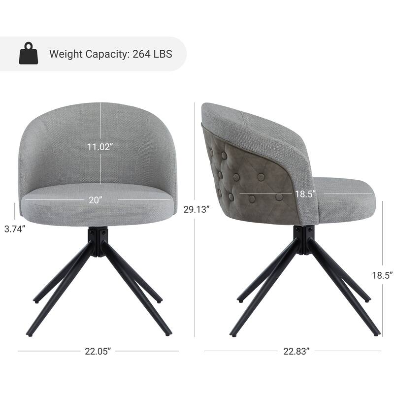 Art Leon Patchwork Fabric Swivel Home Office Chair