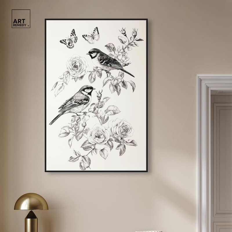 Perched Pair I Canvas by Art Remedy