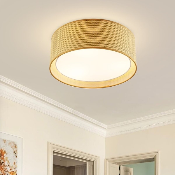 Grasscloth shop flush mount