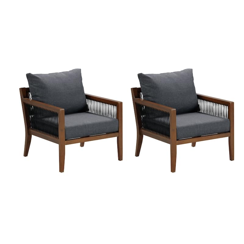 Freya Bohemian Wooden Armchair, Outdoor Patio Chair, Solid Acacia Wood Frame