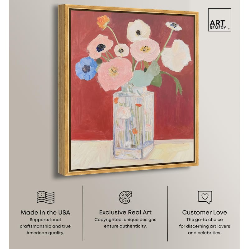 Anemones in a Vase I Canvas by Art Remedy