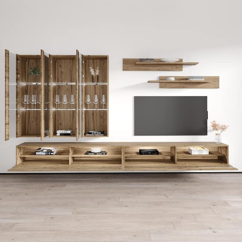 Fly E3 35TV Wall Mounted Floating Modern Entertainment Center