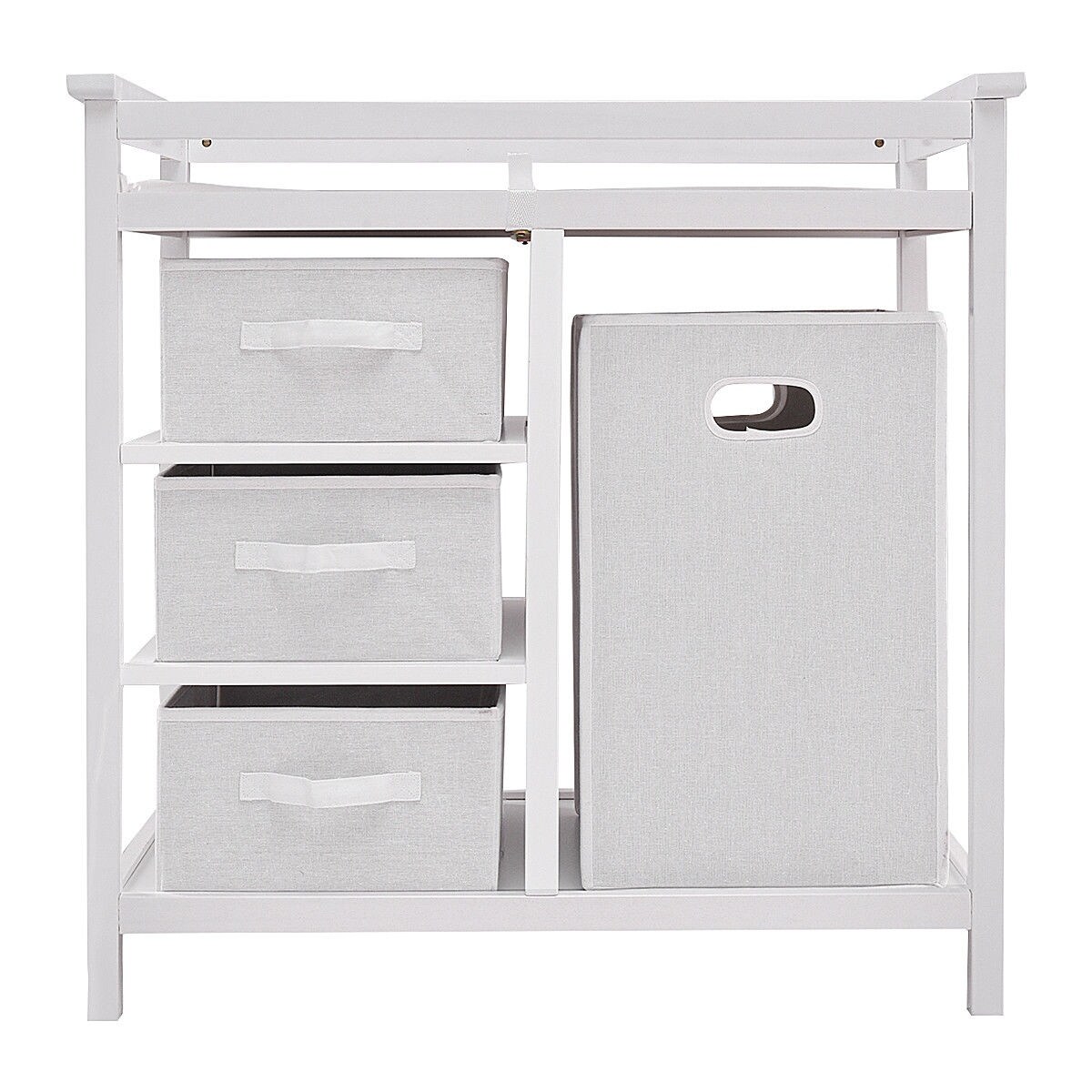 white baby changing unit with drawers