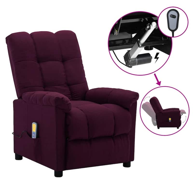 vidaXL Massage Recliner Chair Electric Reclining Chair for Elderly Fabric - 29.1" x 39" x 40.2"