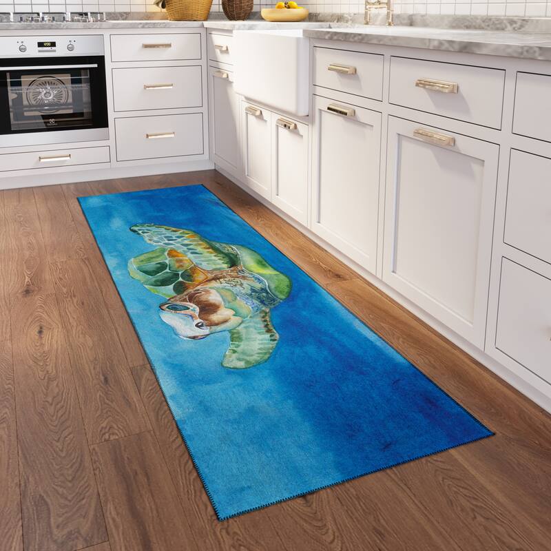 Indoor/Outdoor Harpswell Turtle Washable Rug - 2'3" x 7'6" Runner