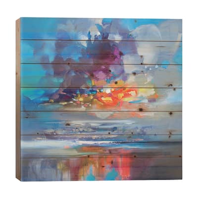 Arisaig Orange Print On Wood by Scott Naismith - Multi-Color