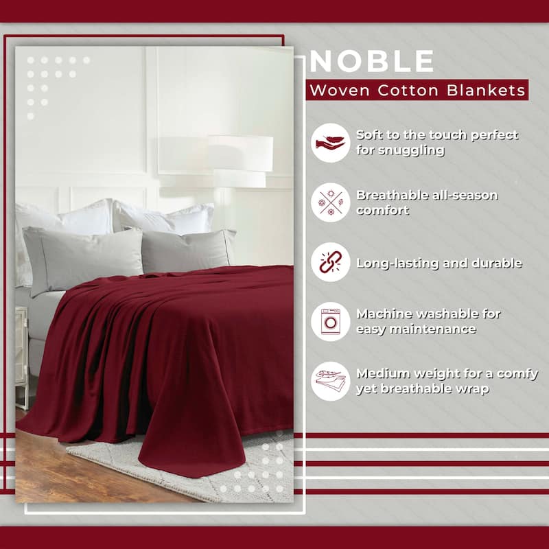 Superior Nobel Cotton Textured Chevron Lightweight Woven Blanket
