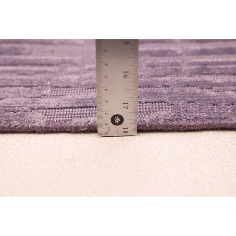 ECARPETGALLERY Hand Loomed Elysian Purple Viscose, Wool Rug - 5'0 x 8'0
