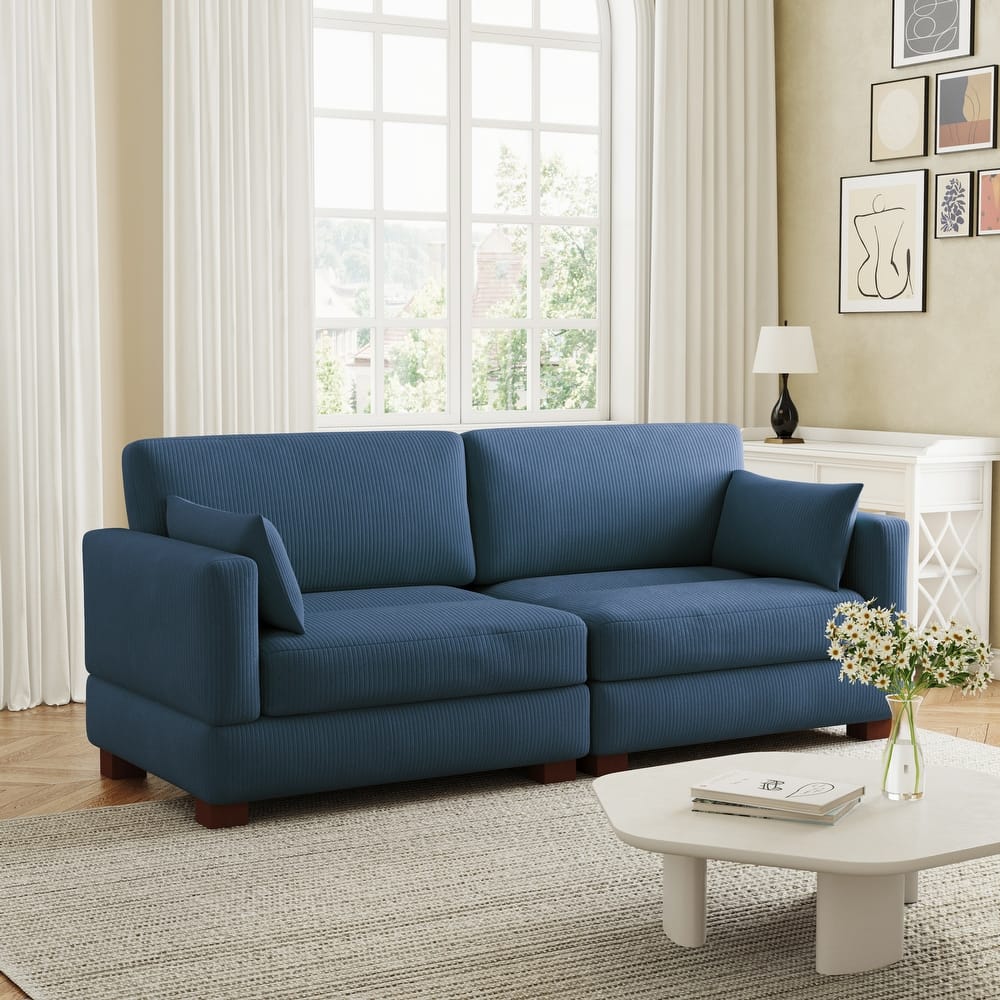 Corduroy Upholstered Modular Sectional Sofa for Living Room