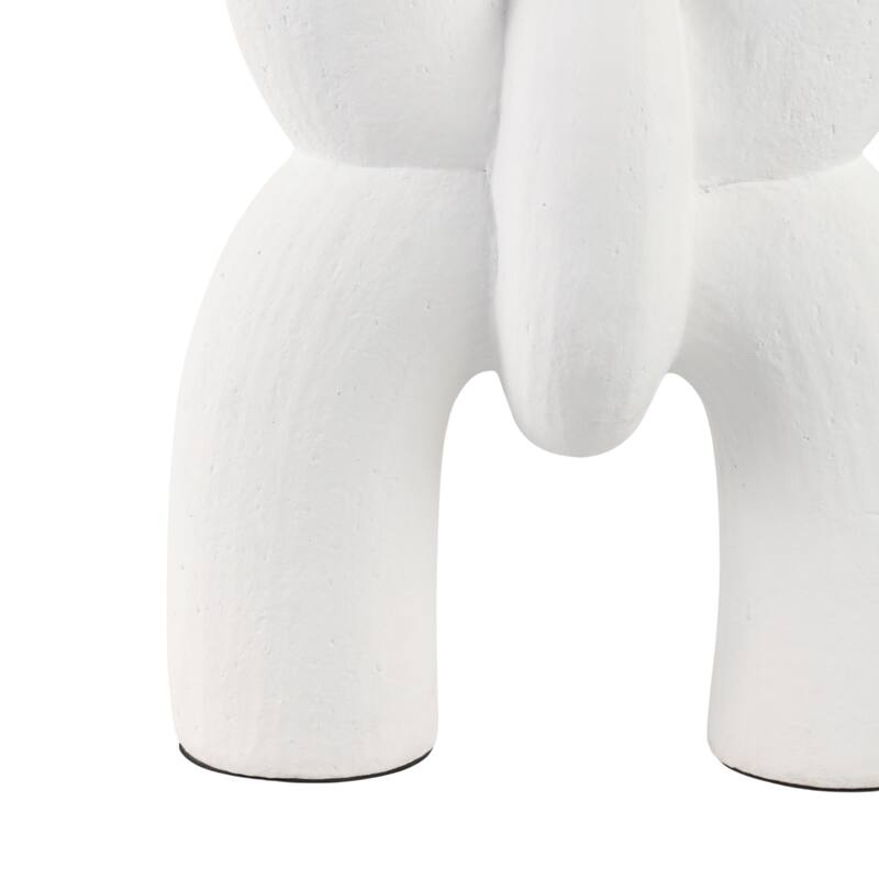 Ceramic Modern X Shape Decorative Vase - White, 15"