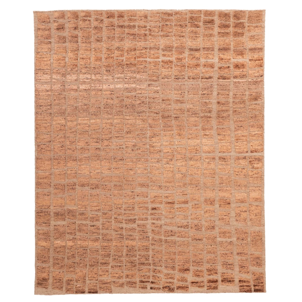 ECARPETGALLERY Hand-knotted Tangier Brown Wool Rug - 8'2 x 9'9