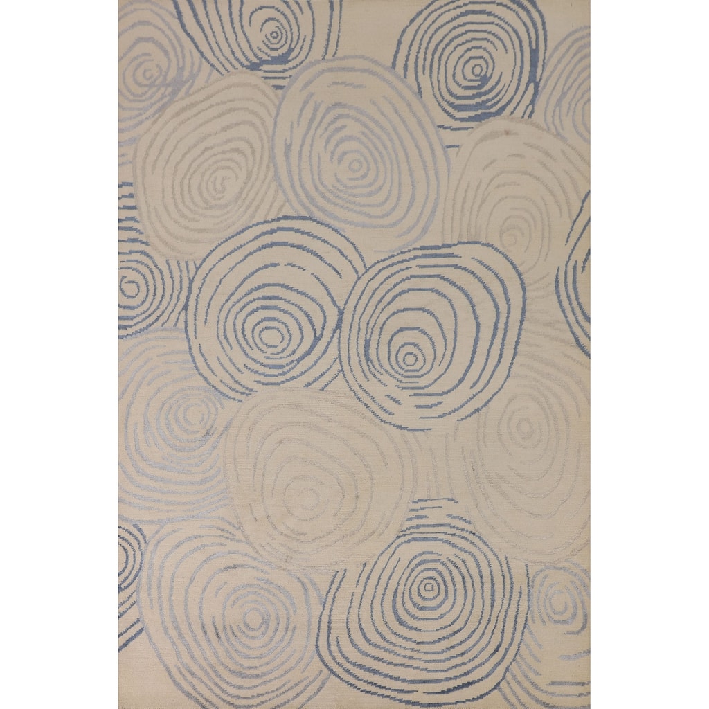 All-Over Gabbeh Oriental Area Rug Hand-Knotted Wool Carpet - 6'0" x 8'9"