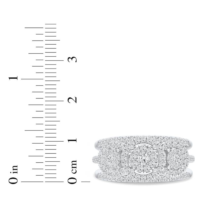 IGI Certified 3/4ct TDW Diamond Halo Bridal Set in 10K White Gold for Women