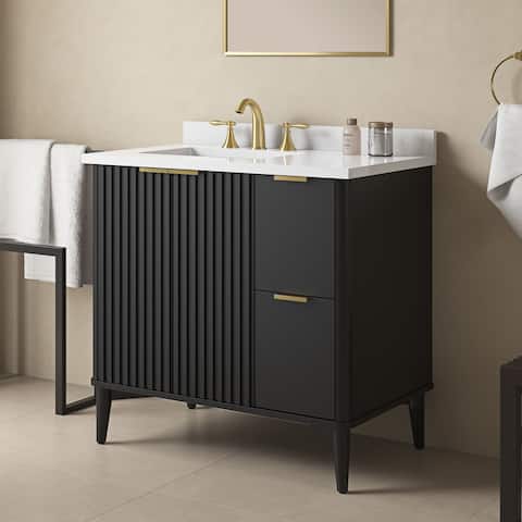 Gabi Bathroom Vanity with White Engineered Stone Top